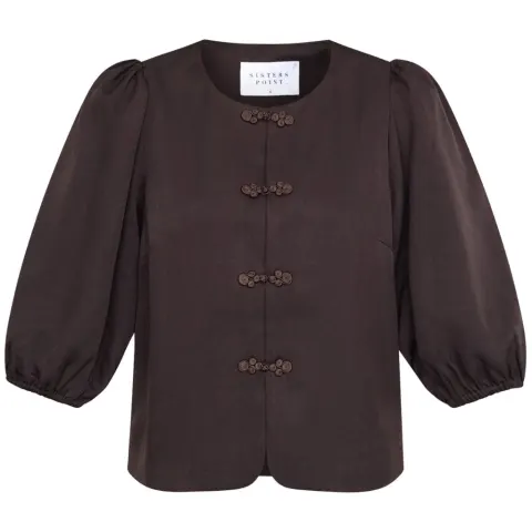 Sisters Point blazer Viksa med ballonærmer – Mocca — produktfoto