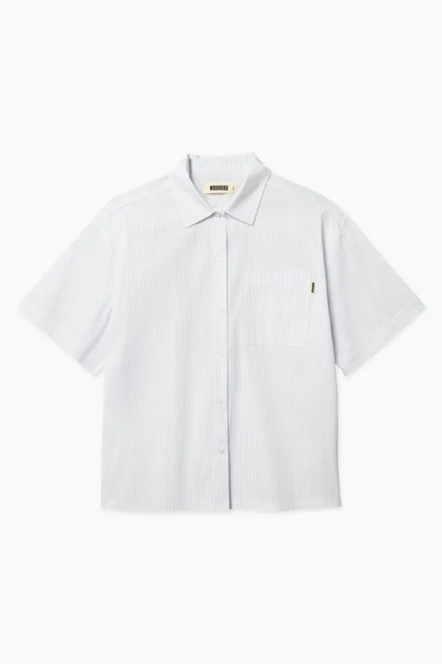 Woodbird WBLuna Wok Shirt – Blue Stripe — produktfoto