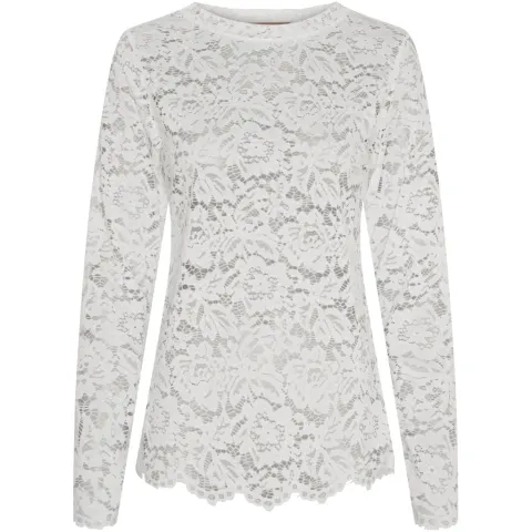 Marta du Château langærmet blonde t-shirt MdcMilley 7707 – hvid — produktfoto