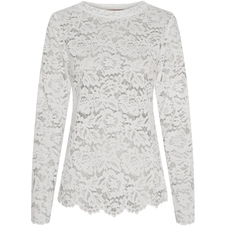 Marta du Château langærmet blonde t-shirt MdcMilley 7707 – hvid — produktfoto