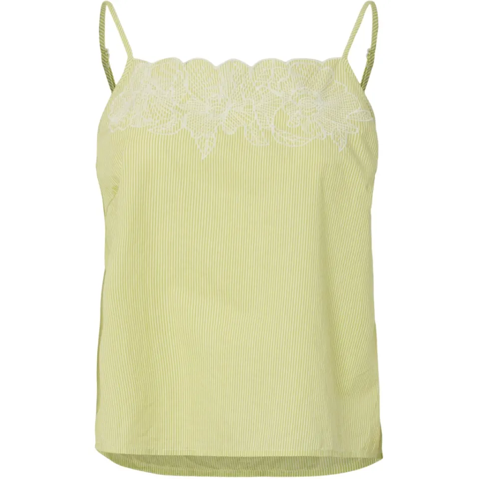 Pieces top Pcgilia – Celery Green Embroidery edge — produktfoto
