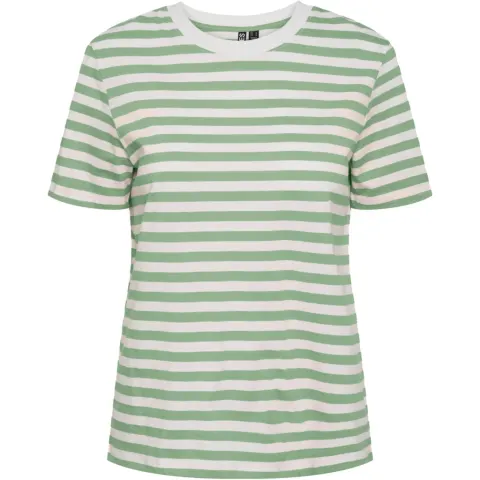 Pieces tee Pcria – Quiet Green BRIGHT WHITE — produktfoto