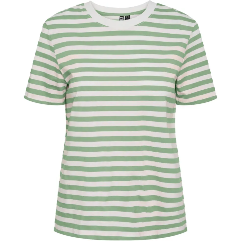 Pieces tee Pcria – Quiet Green BRIGHT WHITE — produktfoto