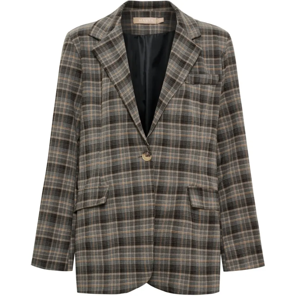 Marta du Château blazer MdcCharm 15502 Check – grå — produktfoto