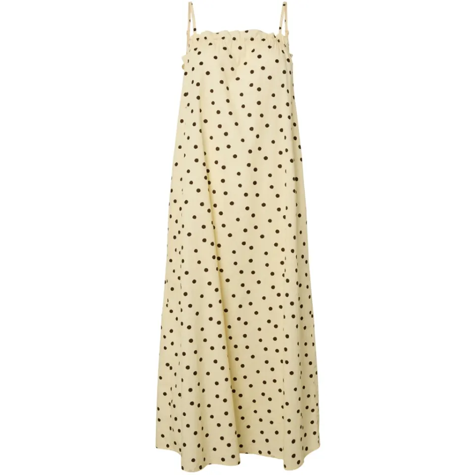 Pieces kjole Pcparker – French Vanilla Brown polka dots — produktfoto