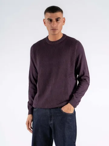 Marcus Hubble O-neck knit – Dark Plum — produktfoto