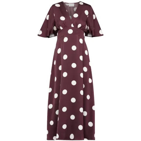 Sisters Point kjole Gisela – Deep Bordeaux Dot — produktfoto