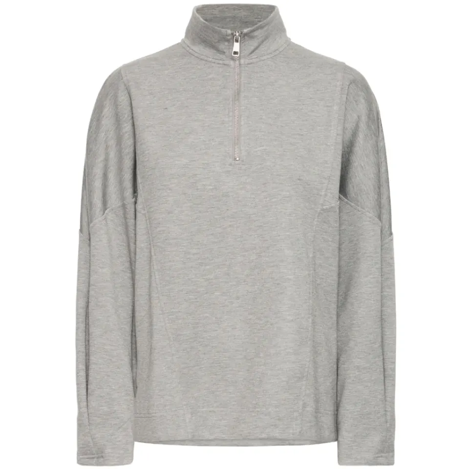 b.young Sweatshirt Bypusti – Mid Grey Melange — produktfoto