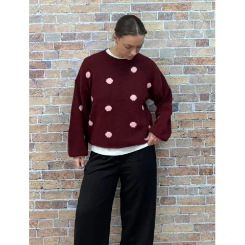 LULULIA Strik LuAnaya 9913LU – Bordeaux/Rosa — produktfoto