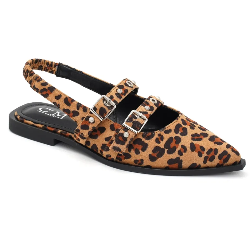Amelia slingback ballerinaer 8316 – leopard — produktfoto