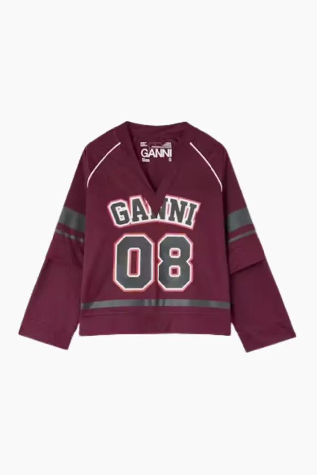 GANNI Cycore Double Layered Longsleeve A1050246 – Port Royale 431 — produktfoto