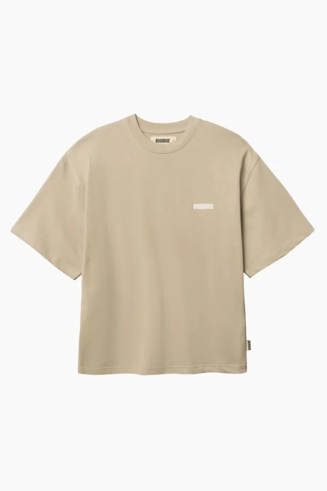 Woodbird WBBalo Sea Tee – Stone — produktfoto