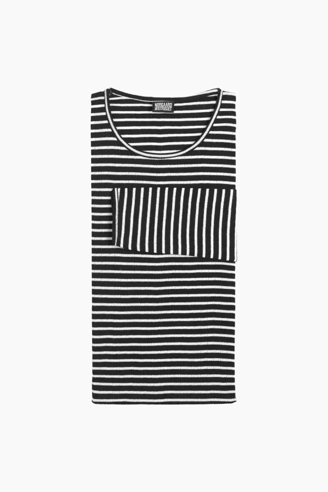 Nørgaard på Strøget 101 NPS Stripes – Black/Ecru — produktfoto