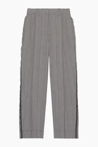 GANNI Herringbone Suiting Relaxed Pleated Pants F8214 – Frost Grey — produktfoto