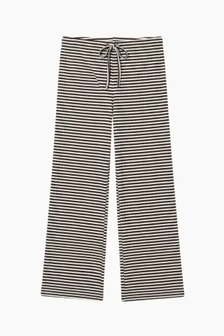 Nørgaard på Strøget NPS Nova Pants Fine Stripe – Brown/Ecru — produktfoto