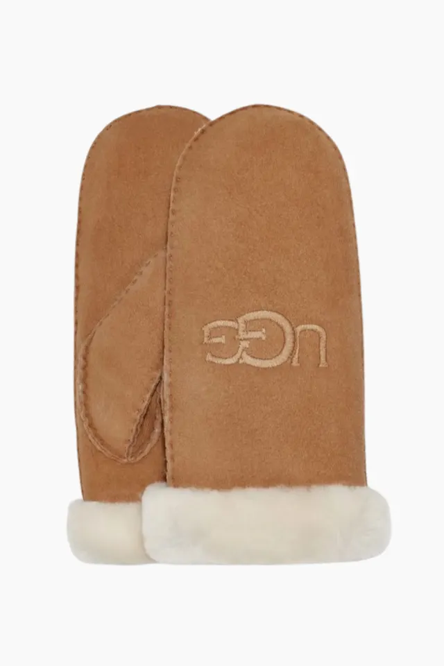 UGG W Sheepskin Embroider Mitten – Chestnut — produktfoto
