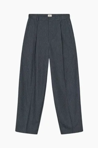 Mads Nørgaard Pinstripe Melange Maria Pants – Parisian Night Melange — produktfoto