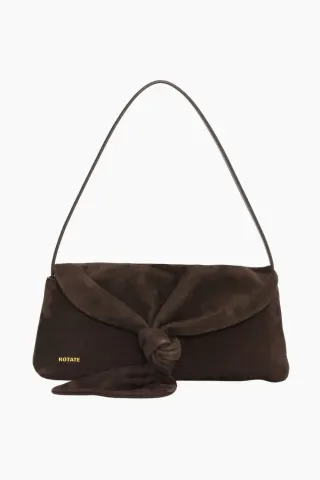 Rotate Suede Knot Scarf Bag – Chocolate Torte — produktfoto