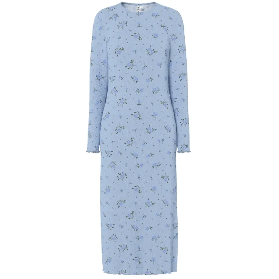 Pieces kjole Pcflora med slingback-design – Cashmere Blue BLUE FLOWERS — produktfoto