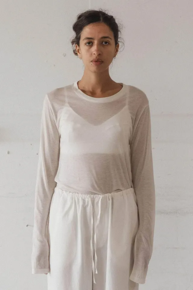 Baserange Long Sleeve Tee Bamboo Lyocell – Undyed — produktfoto