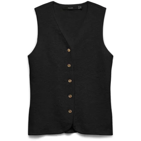 Vero Moda vest Vmsilvia – Black W. GOLD BUTTONS — produktfoto