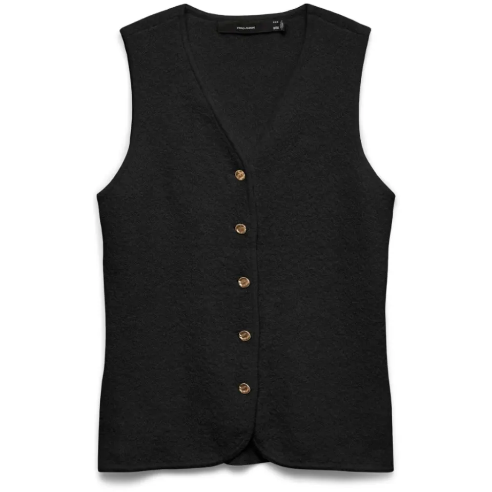 Vero Moda vest Vmsilvia – Black W. GOLD BUTTONS — produktfoto