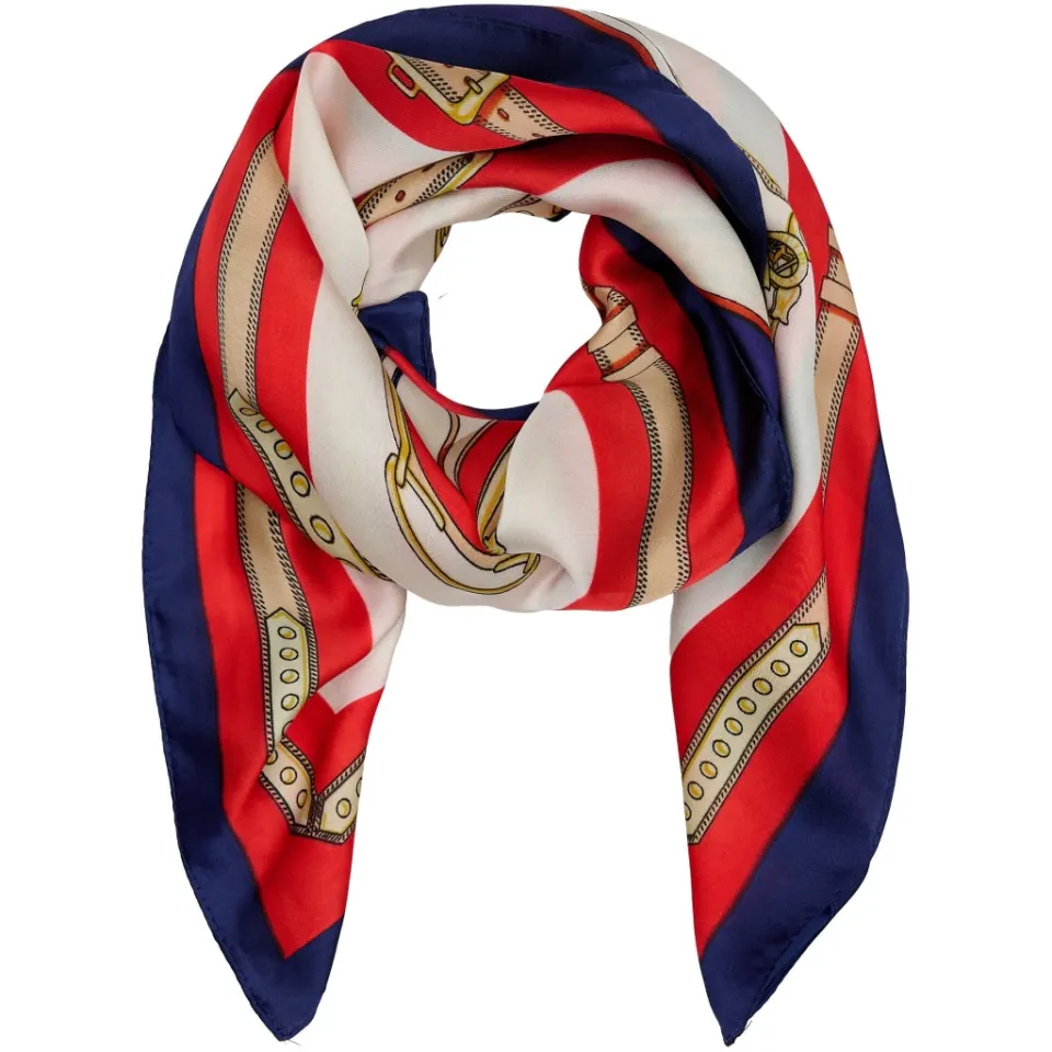Marta du Château tørklæde MdcJuline FA-Scarf – Blue/Red31218 — produktfoto