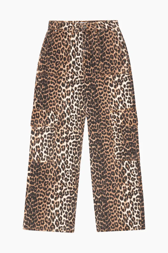 GANNI Print Denim Angi J1676 – leopard — produktfoto