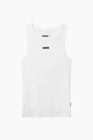 Woodbird WBDee Rib Tank Top – hvid — produktfoto
