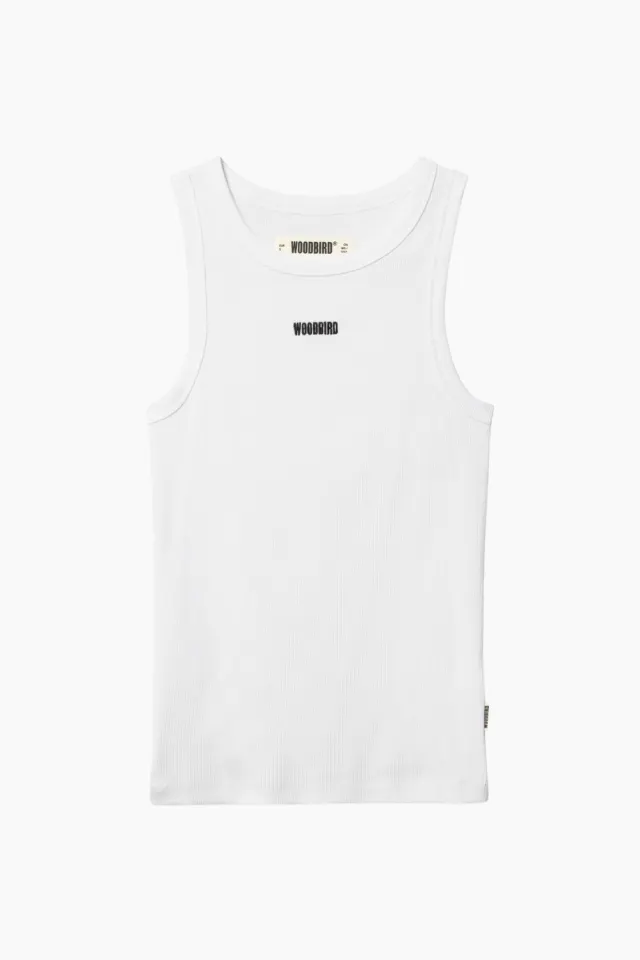 Woodbird WBDee Rib Tank Top – hvid — produktfoto