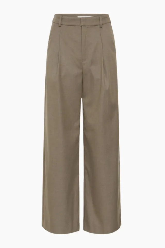 Gestuz GZpaula MW Wide Pants Noos – Dark Timberwolf Melange — produktfoto