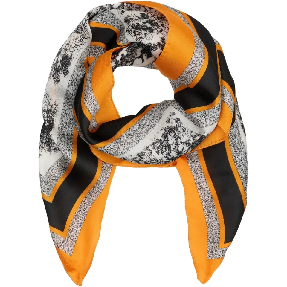 Marta du Château tørklæde MdcJuline FA-Scarf – Black/Orange31274 — produktfoto