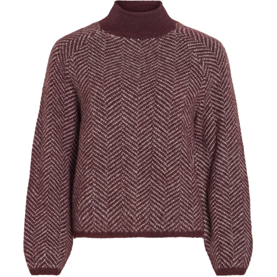 VILA strik Vilory – Port Royale Pattern EGGNOG MELANGE — produktfoto