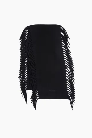 Holzweiler Idro Tassel Scarf – sort — produktfoto