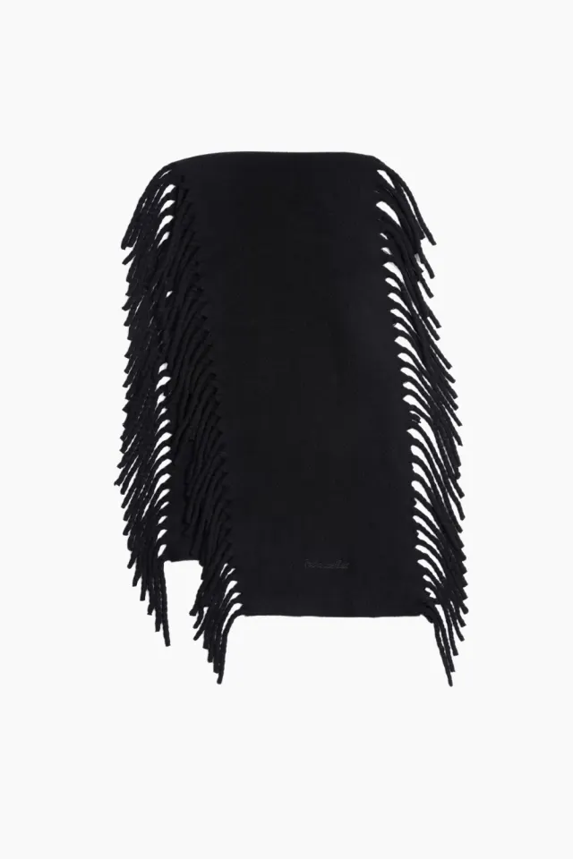 Holzweiler Idro Tassel Scarf – sort — produktfoto