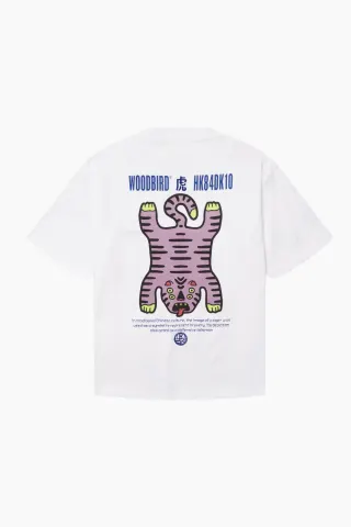 Woodbird WBBalo Tiger Tee – hvid — produktfoto