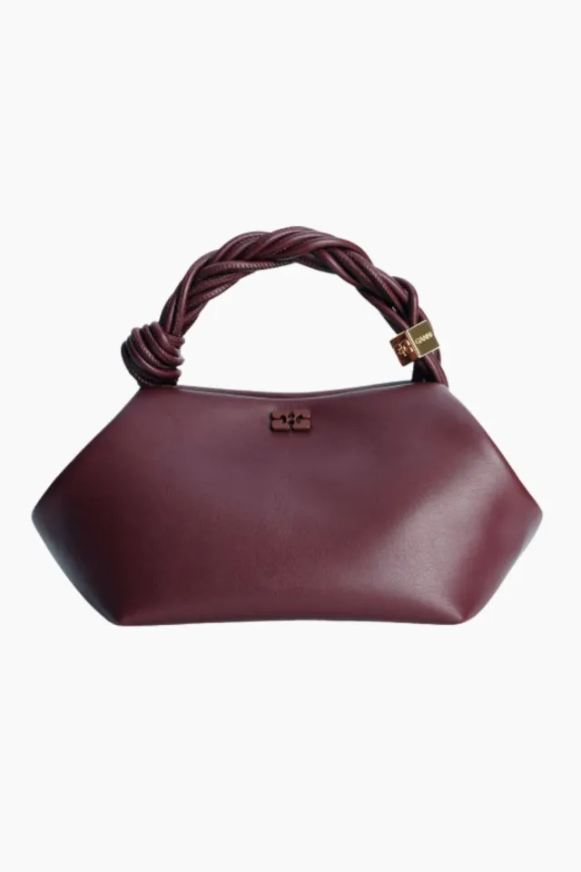 GANNI Bou Bag Small A5313 – Burgundy — produktfoto