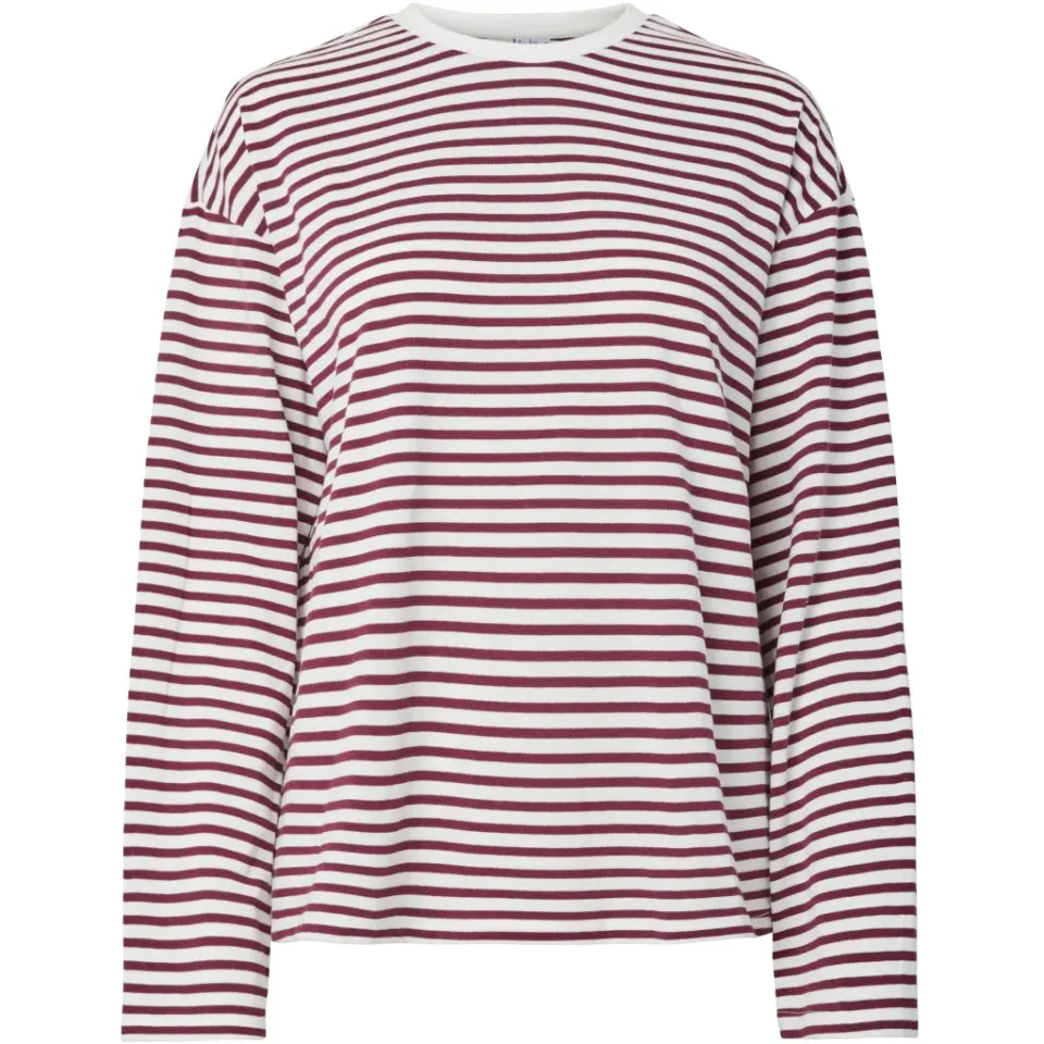 Pieces Bluse Pcsadie – Cloud Dancer TAWNY PORT — produktfoto