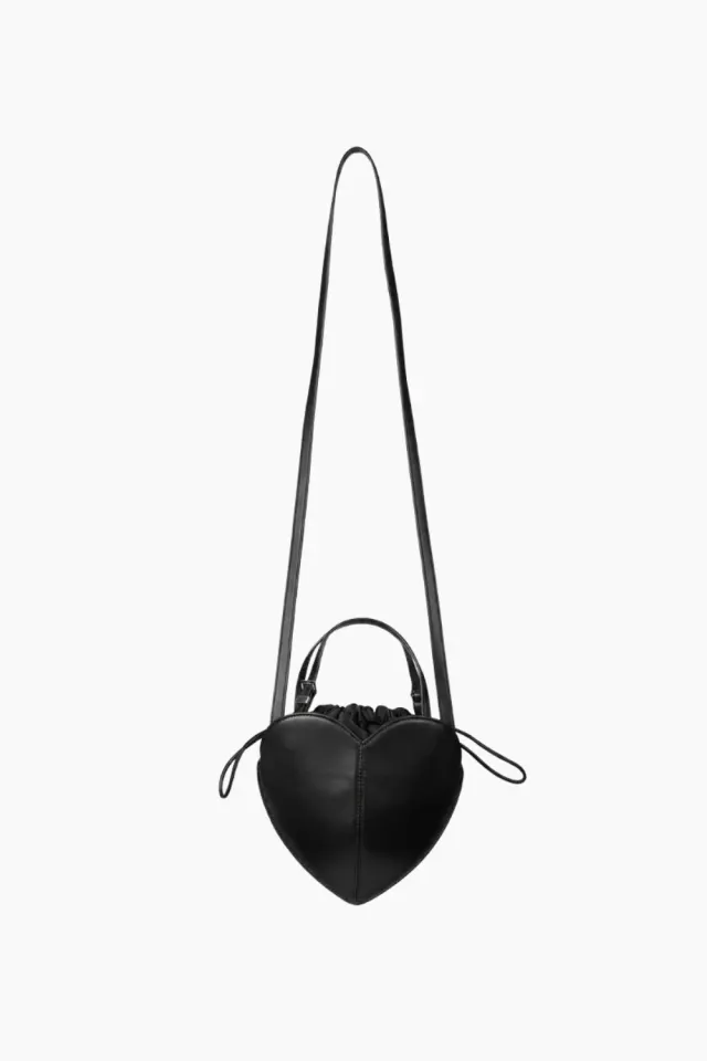 Rotate Leather Heart Bag – sort — produktfoto