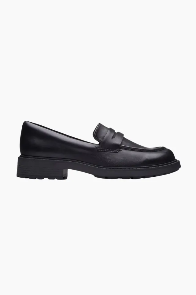 Clarks Orinoco2 Penny D – Black Leather — produktfoto