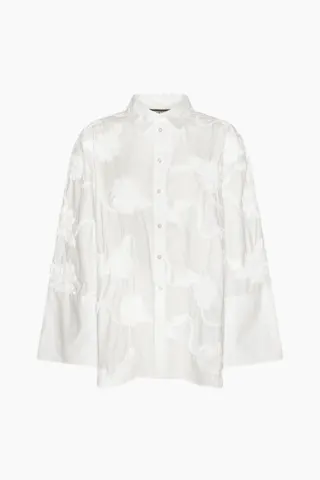 Rotate Flower Oversized Shirt – Bright White — produktfoto