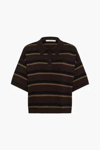 Gestuz GZTaia ss Polo Pullover – Molé/Black/Military Olive — produktfoto