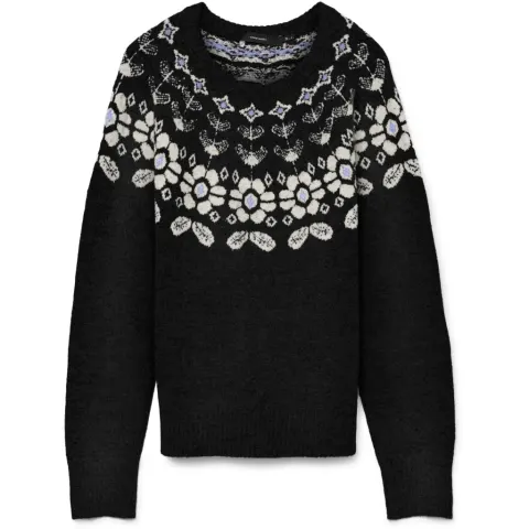 Vero Moda strik Vmsimone – Black Detail:W. BIRCH + BABY LAVENDER — produktfoto