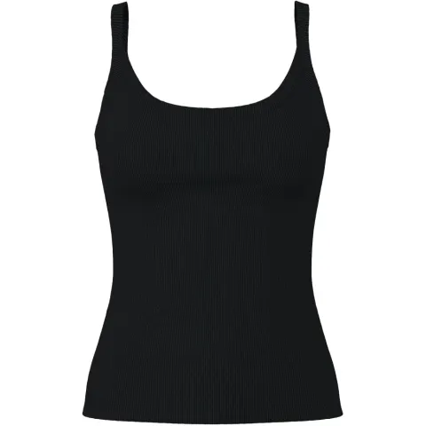 Pieces top Pcmay i 95 % bomuld og 5 % elastan – sort — produktfoto