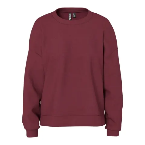 Pieces sweatshirt Pcchilli i 50 % bomuld og 50 % polyester – Tawny Port — produktfoto