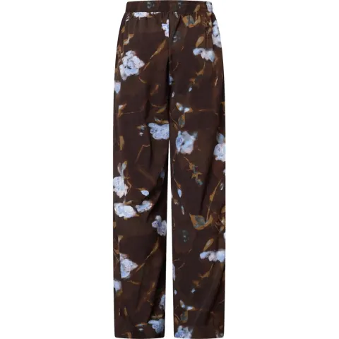 Sisters Point bukser Ella – Brown/Blue Flower — produktfoto