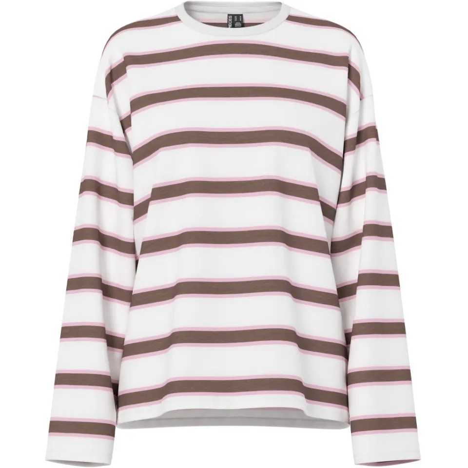 Pieces T-Shirts PCMila – Coffee Quartz ROSEATE SPOONBILL/CLOUD DANCER — produktfoto