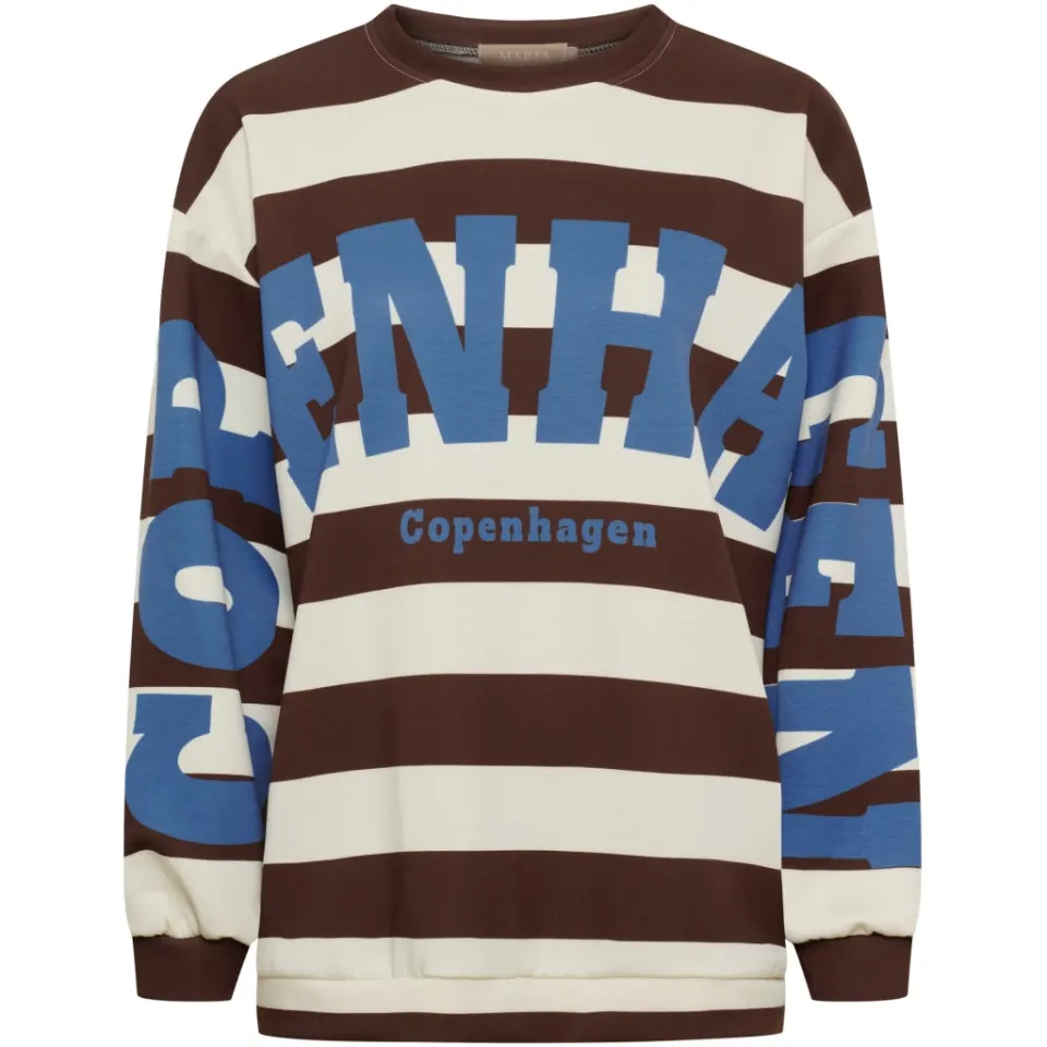 Marta du Château Sweatshirt MdcNerina – Choco/Jeans Blue — produktfoto