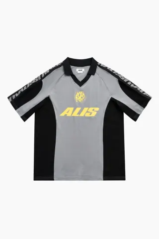 ALIS Alain Polo W/ Graphic & Logoband – Black/Grey — produktfoto