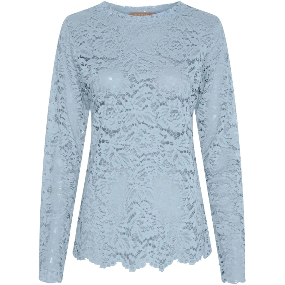Marta du Château langærmet blonde t-shirt MdcMilley 7707 – lyseblå — produktfoto